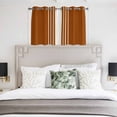thumbnail image 4 of Burnt Orange Beige Striped Kitchen Curtains Short 45 Inch Length, Modern Farmhouse Retro Lines Grommet Top Bedroom Living Room Curtains, Light Filtering Cafe Curtain Drapes 2 Panels Set 84''x45'', 4 of 9
