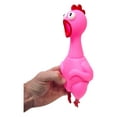 thumbnail image 5 of Big Rubber Chicken Collectible (Pink) (9.5 Inch) Multicolored Assortment Gag Gift Party Favor Carnival Prize (Pink), 5 of 6