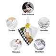 thumbnail image 6 of Orange Green Pumpkins Fall Cloth Napkins Set of 6, Black White Plaid Thanksgiving Washable Reusable Dinner Cocktail Napkin for Kitchen Party Wedding Banquet Holiday Baby Shower Table Decor, 6 of 7