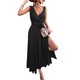 thumbnail image 5 of Txlixc Vestido de mujer de color sólido sin mangas, cuello en V profundo, cruzado, vestido de piernas altas Txlixc  moda, 5 of 7