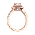 thumbnail image 2 of 0.79 Carat White Natural Diamond and Cushion Shaped Morganite Color Stone Engagement Ring in 14K Rose Gold (Ring Size 8.5) (SI1-SI2 Clarity), 2 of 5
