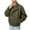 #150-Army Green, variant on Donemore Men's Windproof & Warm PU Leather Jacket Solid Color Stand Collar Zipper & Button Closure Multi-Pockets Classic Casual Bomber Coat