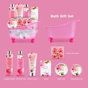 Body & Earth Bath Gift Sets for Women Mothers Day Gifts, 8 Pcs Cherry Blossom & Jasmine Spa Baskets, Beauty Birthday for Her, Mom