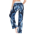 thumbnail image 6 of Women's Long Sleep Pants Home Pants Sleep Pants Wide-Leg Pants Design Elastic Fabric Casual Pants L Vibrant Blue Flowers, 6 of 7