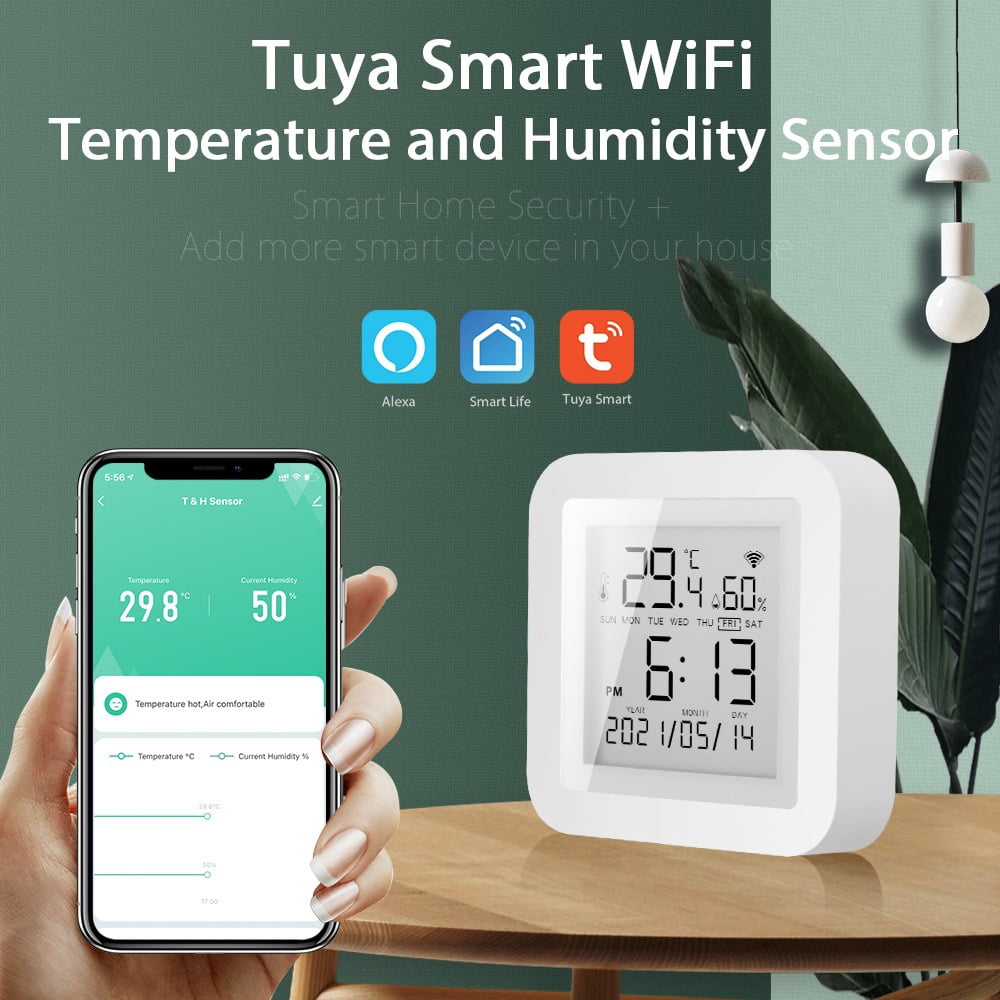 Tuya WiFi Smart Thermometer Hygrometer Temperature Humidity Sensor Indoor Digital Temperature Humidity Meter