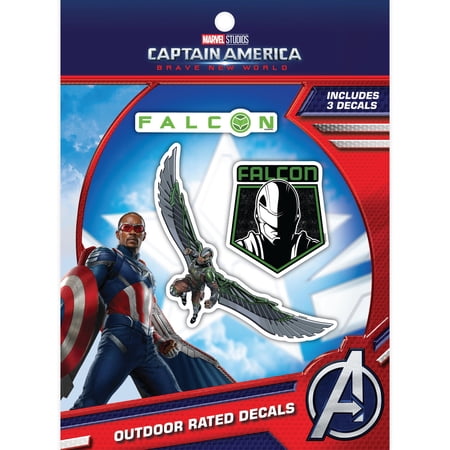 Captain America: Brave New World Decals - Set of 3 Green Falcon Stickers for Truck Water Bottle Bike Helmet Laptop Skateboard - Outdoor Rated Water Resistant Vinyl Decals