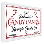 Old Fashioned Candy Canes Kringle Candy Co 13.5 x 19.5 Framed Christmas Wall Decor Sign Poster