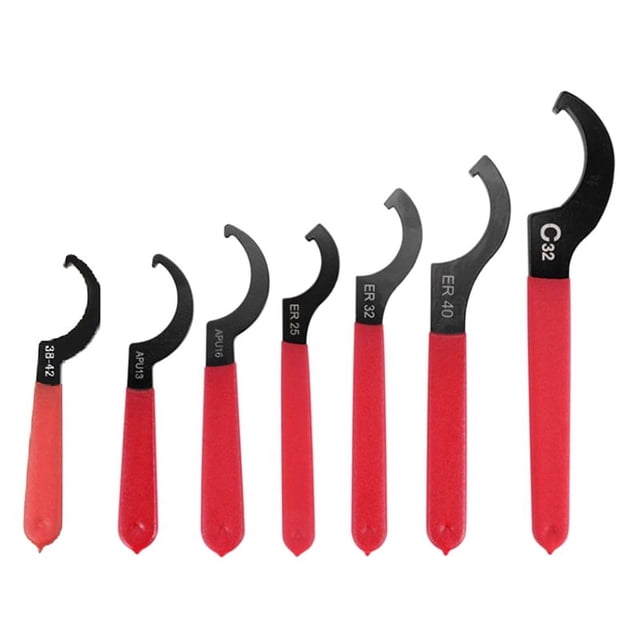 Coilover Wrench Spanner, 7PCS Non- Spanner Wrench Set, Professional Universal Rubber Handle Wrench Spanner Tool