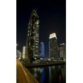 thumbnail image 2 of Young, Bill 21x32 Gold Ornate Wood Framed with Double Matting Museum Art Print Titled - UAE, Dubai, Marina Downtown buildings at night, 2 of 4