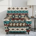 thumbnail image 2 of Renewold Western American Tribal Extra Large Recliner Cover Soft Thick Sofa Protector 4 Pieces Reclining Sofa Slipcover Recliner Seat Cover with Elastic Bottom and Side Pocket, Teal Red, 2 of 8
