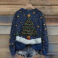 thumbnail image 5 of Women'S Christmas Sweater Cute Fun Christmas Sweater Fall And Winter Long Sleeve Knitted Sweater for Fall and Winter, Festive and Cozy, Ideal as Christmas Sweaters for Women ,Royal Blue,S, 5 of 6