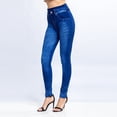 thumbnail image 5 of 2025 Clearance under $5 asdoklhq Women Plus Size Clearance Pants Vertical Stripe Imitation Denim Leggings Show Thin Buttock Raising Capris, 5 of 5