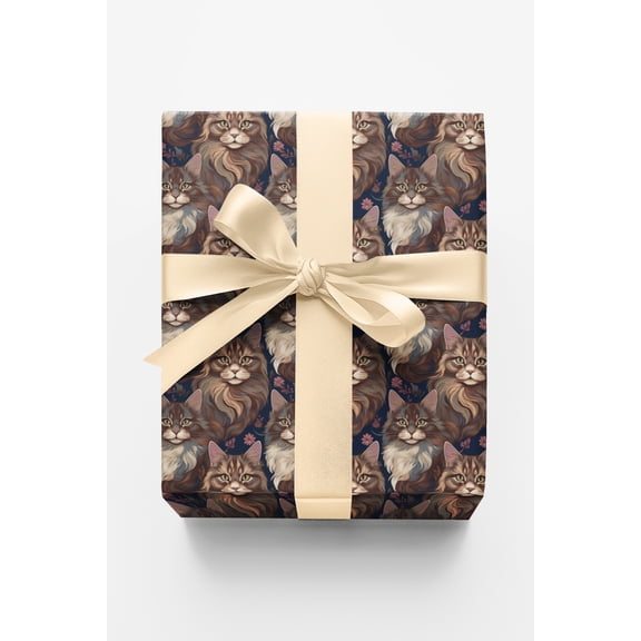 London Penny Premium Wrapping Paper - Purrfectly Maine Coon Cat
