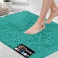 thumbnail image 1 of Alfombra de baño GORILLA GRIP, suave y absorbente, de chenilla, color turquesa, 1 of 8