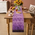 thumbnail image 2 of Purple Geometric Table Runner - 120 Inch Long Ombre Modern Abstract Art Cotton and Linen Blended Dress Scarves Farmhouse Table Runner for Kitchen Dining, Coffee Table, 13" x 120", 2 of 8