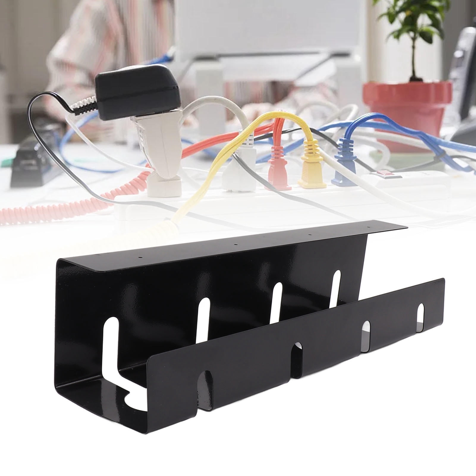 Yajisi Under Desk Cable Management Tray, 15.7in Steel Cord Organizer for Office & Home, 19.3 x 4.7 x 4.3 in
