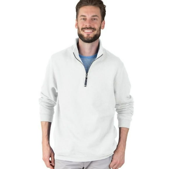 Charles River Vêtements Unisex-Adulte Quart Sweat-Shirt à Manches Courtes (Tailles Régulières et Grandes), Blanc, XS