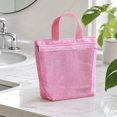 thumbnail image 5 of Mesh Storage Bag - Portable Zipper Tote for Travel & Daily Organizer - Handheld Breathable Toiletry Bag for Bathroom, Beach, Pool Pink, 5 of 7