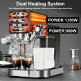 thumbnail image 6 of Bluebow 6-in-1 Espresso Machine, 20 BAR Cappuccino & Latte Machine with Built-In Milk Frother, One-Touch Single or Double Shot, 1350W, Stainless Steel, 6 of 9