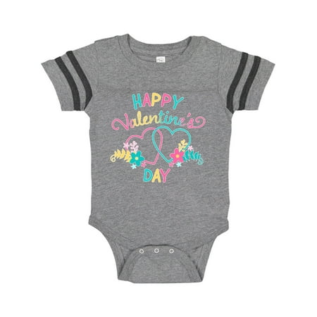 

Inktastic Happy Valentine s Day Hearts and Flowers Gift Baby Boy or Baby Girl Bodysuit