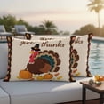 thumbnail image 4 of Thanksgiving Turkey Outdoor Waterproof Pillow Covers, Fall Pumpkins Maple Leaves Rustic Decorative Rectangle Throw Pillowcase Sofa Cushion Sham for Patio/Couch/Chair, 20"x12" 2 Pack, 4 of 8