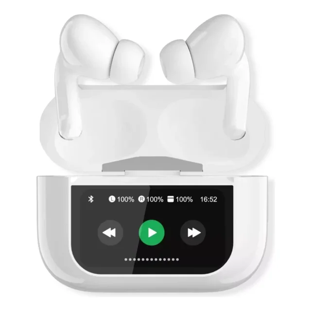 Audifono Bluetooth Auricular Tactil Lcd Cancelacion Ruido Color Blanco