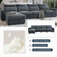thumbnail image 5 of [Modern Large L-Shape Feather Filled Sofa for Living Room, 220×72×31.5cm, Fabric], 5 of 17