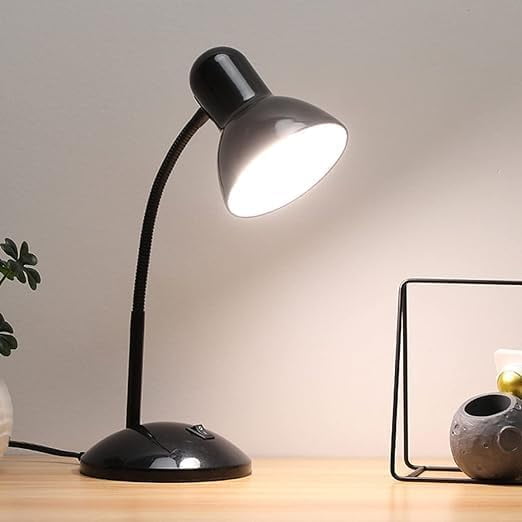 Huiyi  Desk Lamp, Metal Desk Lamp with Versatile Flexible Neck for Home, Office, Bedroom, Reading, Work
