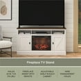 thumbnail image 5 of Ashton Lane Electric Fireplace TV Stand with Remote for TVs up to 65in, Magnolia Oak/Columbia Walnut, 5 of 11