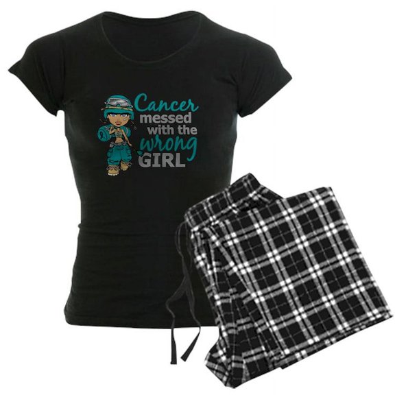 CafePress - Combat Girl Ovarian Cancer - Women's Dark Pajamas