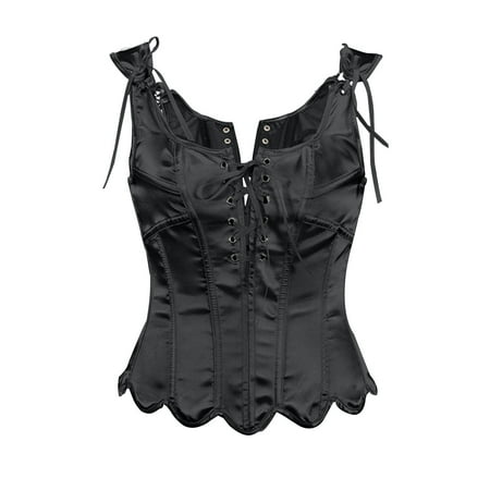 Women Vintage Corset Tops Lace Up Waisted Push Up Bodysuit Tops Wave Hem Lingerie Bodyshaper Top Fashion Y2k Clothes
