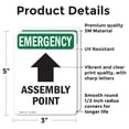 (2 Pack) Assembly Point [Up Arrow] With Symbol OSHA Emergency Sign ...
