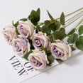 thumbnail image 1 of 3/5/10/20pcs Roses Artificial Flowers Rose Flower Branch Artificial Red Roses Realistic Fake Rose for Wedding Home Decor purple core rose 3pcs, 1 of 6
