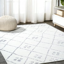JONATHAN Y MOROCCAN HYPE 5 x 8 Area Rug, Izil Moroccan Geometric Diamond - Ivory/Light Gray, MOH507A-5