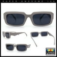 thumbnail image 3 of Womens Narrow Rectangle Mod Luxury Geometric Bevel Cut Arm Sunglasses Khaki - Black, 3 of 8