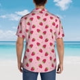 thumbnail image 6 of Xecao Strawberries print Hawaiian shirt - a stylish short-sleeve button-down for men, perfect for casual beach and tropical outings., 6 of 9