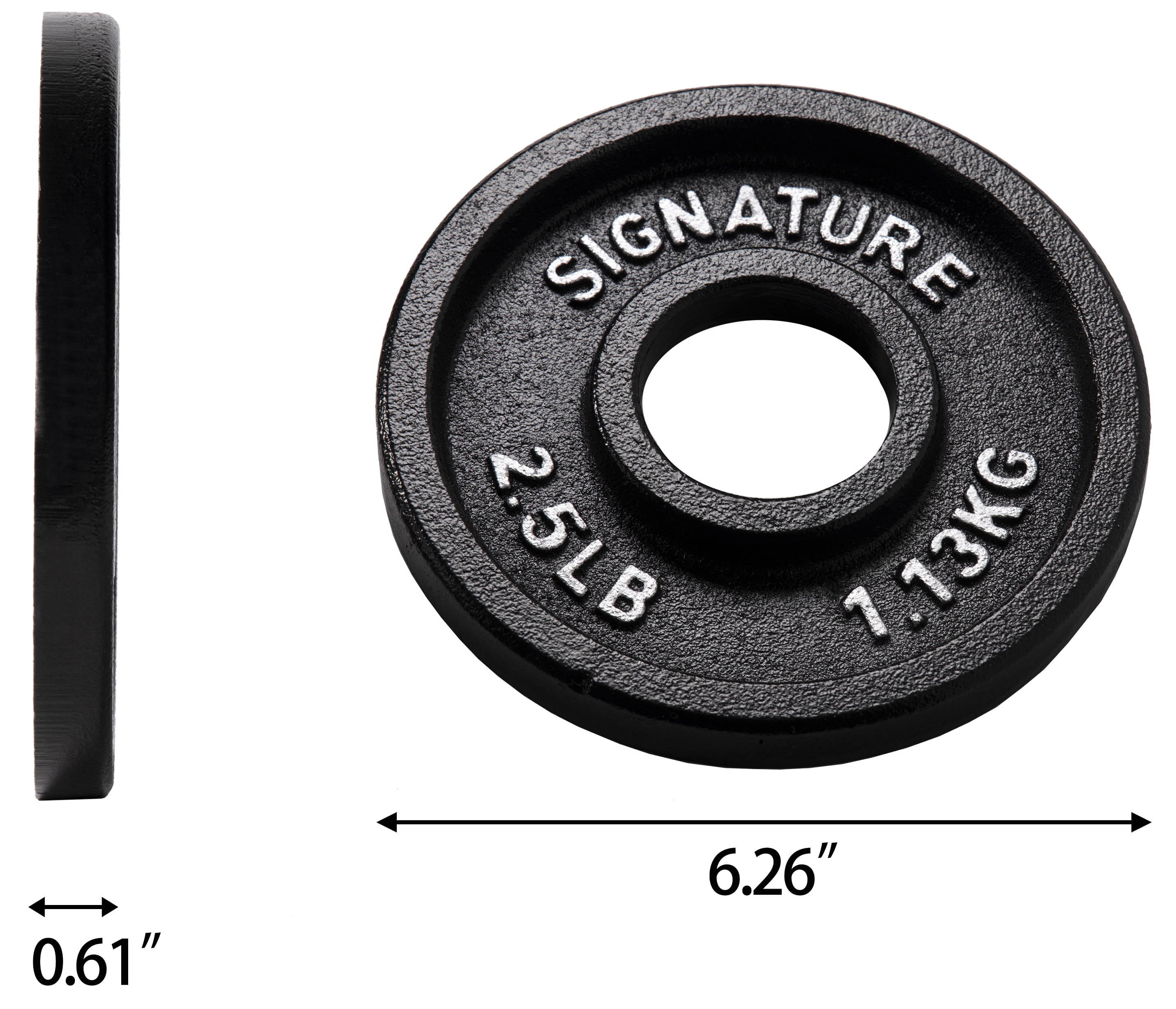 Signature Fitness Deep Dish 2 In. Olympic Cast Iron Weight Plates with E-Coating