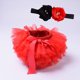 thumbnail image 3 of Conjunto de 2 faldas cortas y diadema para niñas, de tul rosa, con tutú, para bebés recién nacidos, faldas arcoíris, 3 of 5