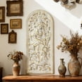 thumbnail image 4 of Sungmor Vintage Cast Iron Wall Plaque,Antique Style Ornate Woman & Floral Decorative Artwork,Rustic Farmhouse Wall Hanging for Living Room,Entryway Decor,White and Gold Finish, 4 of 7