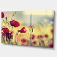 thumbnail image 2 of Poppy Flowers on Green Background - Floral Canvas Art Print, 2 of 3