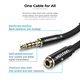 thumbnail image 4 of Cable Extensión Audio 3.5mm VENTION 3Mt Trenzado Macho-Hembra HiFi, 4 of 6