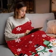 thumbnail image 5 of Cute Snowman Flannel Blanket for Bed,Travel and Camping, Snowflake Winter Red Christmas Super Soft Cozy Blanket for All Seasons 40"x60", 5 of 9