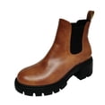 thumbnail image 2 of Large Size Thick-soled Thick-heeled Sleeve Round Toe Short Boots Women's Boots, 2 of 9