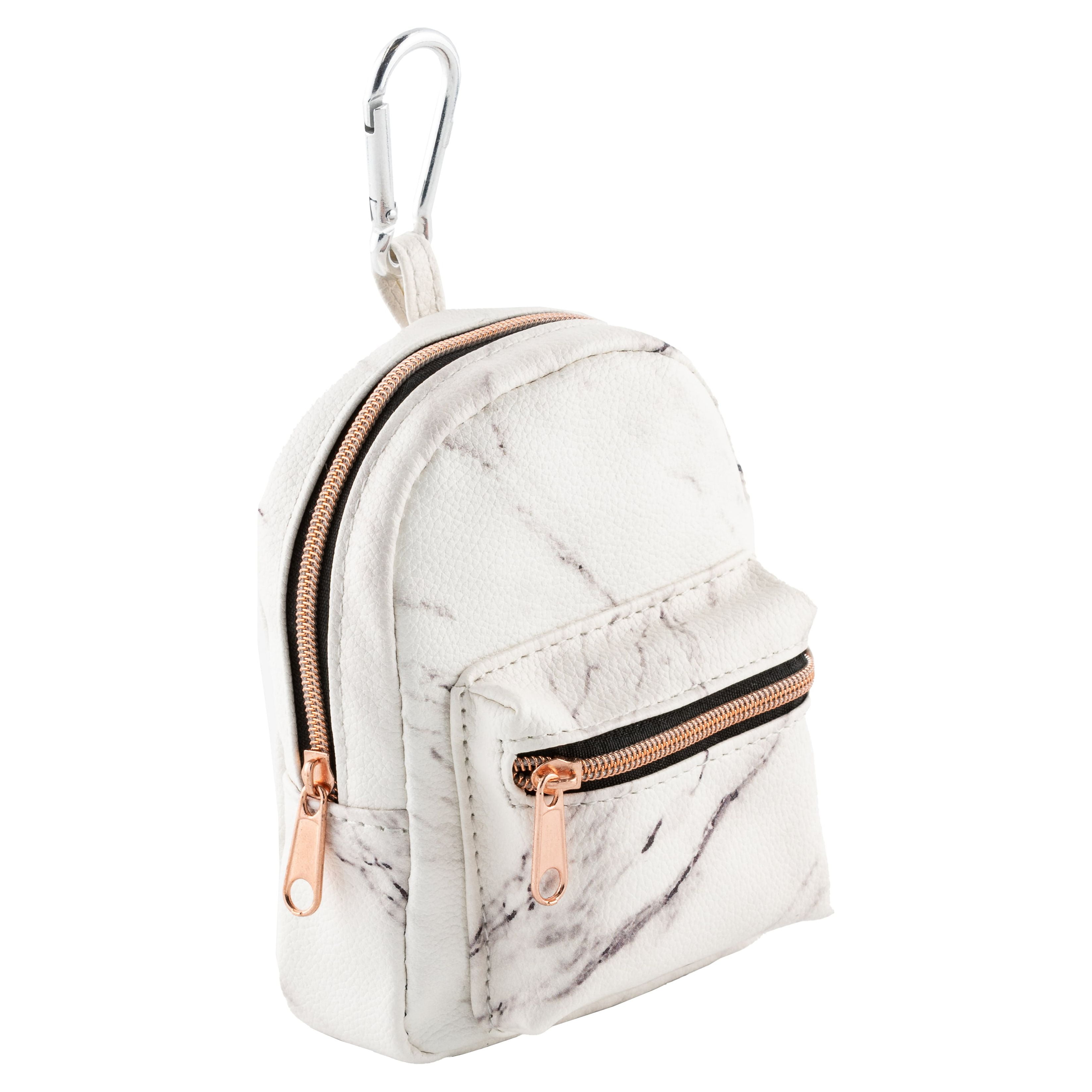 Marbled Mini Backpack - Pink & White