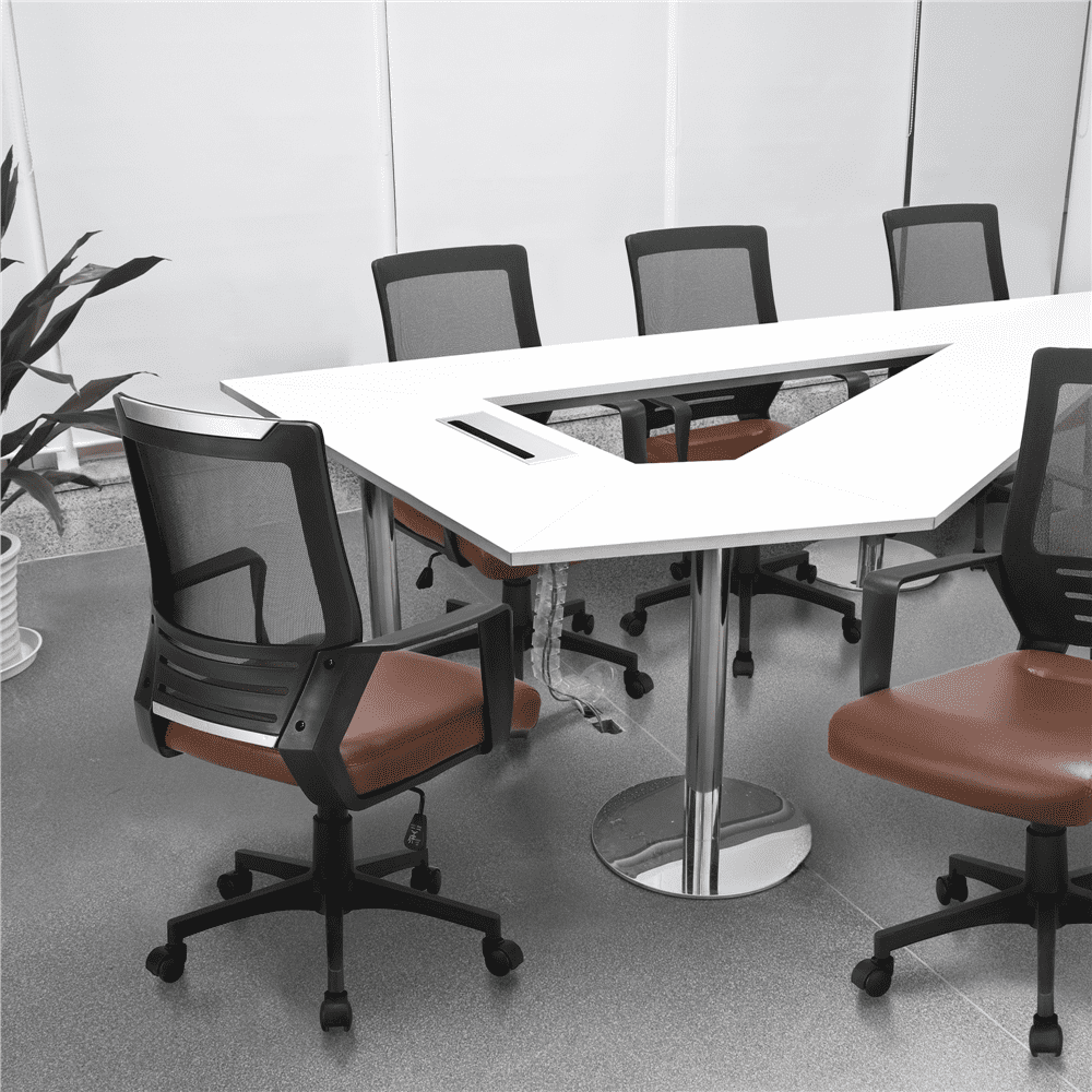 Alden Design Adjustable Midback Ergonomic Mesh Swivel Office Chair with Lumbar Support, Brown Seat