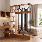 Tribesigns Room Divider with Shelves, 71" Freestanding Room Divider with Hooks