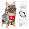 thumbnail image 3 of Fotbe Gnome And Buffalo Plaid Print Small Dog Sweater Hoodies Pet Grey Hooded Soft Fleece Sweatshirts with Pocket Fall Winter Puppy Cat Sweaters Warm Clothes-Small, 3 of 7