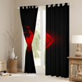 thumbnail image 3 of Homewish Abstract Waves Stripes Curtains Pack of 2 (42x84 Each),Modern Asbtarct Geometric Curtains Blackout,Black Red Bedroom Curtains For Girl Boys,Ultra Soft Home Decor, 3 of 6