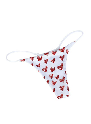 2pcs Heart Embroidery Thongs, Cut Out Faux Pearl Panties, Women's Sexy  Lingerie & Underwear