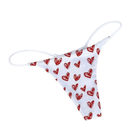 

CLZOUD Underwear for Women Panties Red Nylon Spandex Women s Underpants Comfort Low-Rise Soft T-Back Panties S